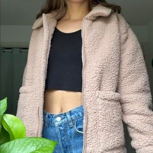 Neutral pink Billabong fleece jacket